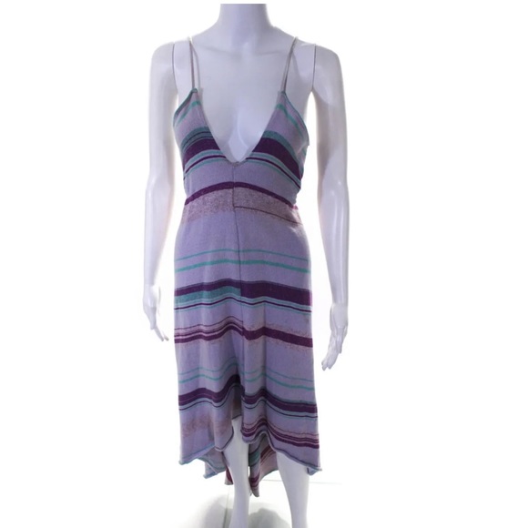 GODDIS BOHEMIAN KNIT DESIGN FESTIVAL HIGH LOW DRESS VIOLET M - Picture 3 of 6